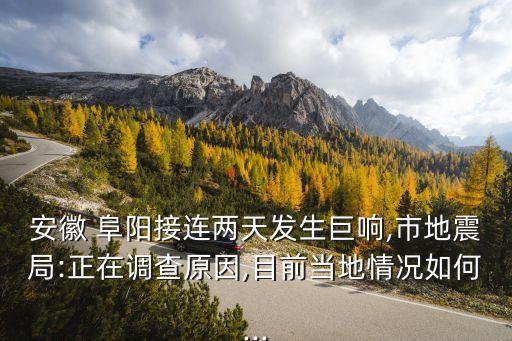 阜陽政府,安徽阜陽地震:已排除地震引發巨響可能性