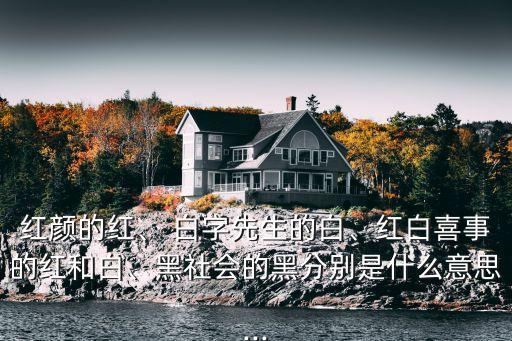 紅顏的紅、 白字先生的白、紅白喜事的紅和白、黑社會(huì)的黑分別是什么意思...