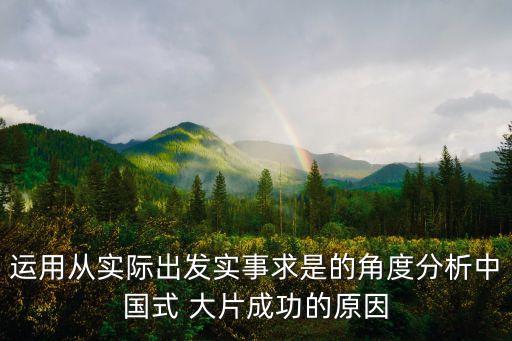 運用從實際出發實事求是的角度分析中國式 大片成功的原因