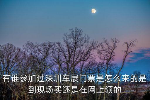 有誰參加過深圳車展門票是怎么來的是到現場買還是在網上領的