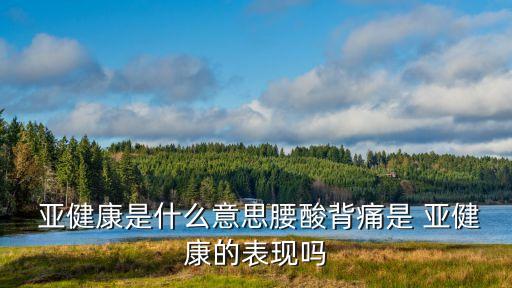  亞健康是什么意思腰酸背痛是 亞健康的表現嗎