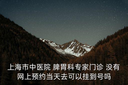 上海市中醫(yī)院 脾胃科專家門診 沒有網(wǎng)上預(yù)約當天去可以掛到號嗎