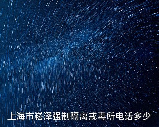 上海市戒毒局新，上海強制戒毒所