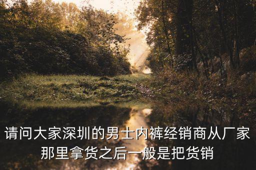 請問大家深圳的男士內褲經銷商從廠家那里拿貨之后一般是把貨銷