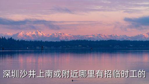 深圳沙井上南那些廠招工，深圳沙井上南或附近哪里有招臨時工的