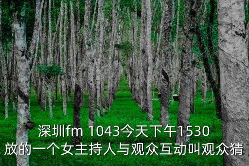 深圳fm 1043今天下午1530放的一個女主持人與觀眾互動叫觀眾猜