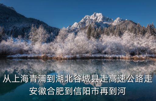 從上海青浦到湖北谷城縣走高速公路走安徽合肥到信陽市再到河