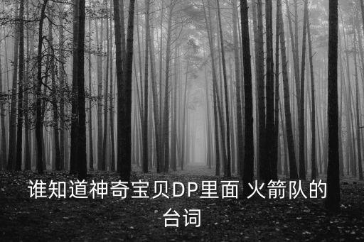 誰知道神奇寶貝DP里面 火箭隊的 臺詞