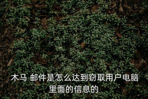  木馬 郵件是怎么達到竊取用戶電腦里面的信息的