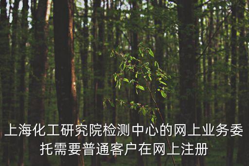 上海化工研究院檢測中心的網(wǎng)上業(yè)務(wù)委托需要普通客戶在網(wǎng)上注冊