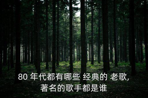 80 年代都有哪些 經典的 老歌,著名的歌手都是誰