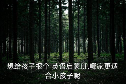 想給孩子報個 英語啟蒙班,哪家更適合小孩子呢
