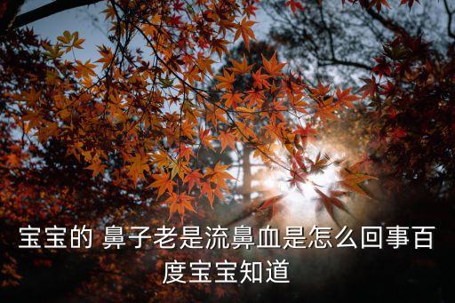 寶寶的 鼻子老是流鼻血是怎么回事百度寶寶知道