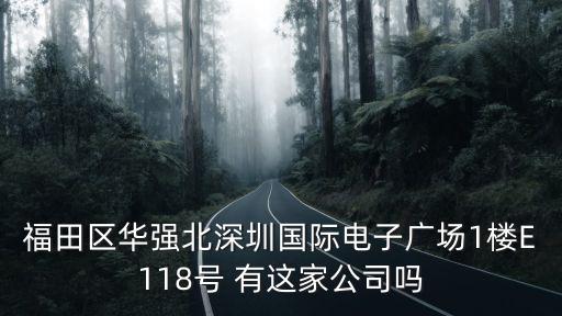 福田區華強北深圳國際電子廣場1樓E118號 有這家公司嗎