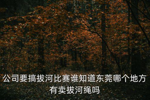 公司要搞拔河比賽誰知道東莞哪個地方有賣拔河繩嗎