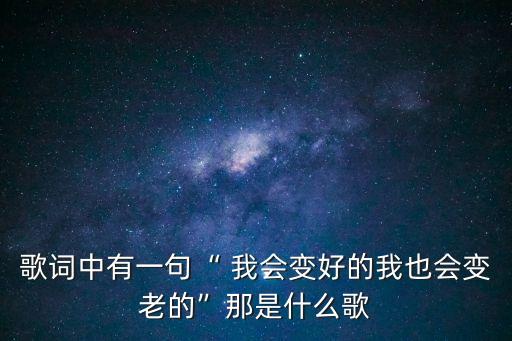 歌詞中有一句“ 我會變好的我也會變老的”那是什么歌