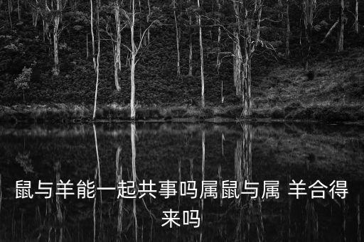 鼠與羊能一起共事嗎屬鼠與屬 羊合得來嗎