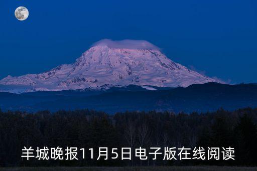 羊城晚報11月5日電子版在線閱讀