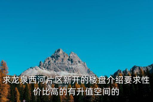 求龍泉西河片區新開的樓盤介紹要求性價比高的有升值空間的