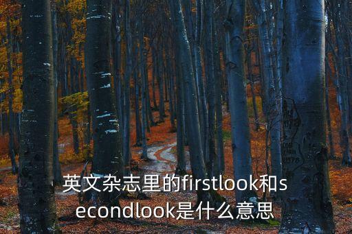 英文雜志里的firstlook和secondlook是什么意思