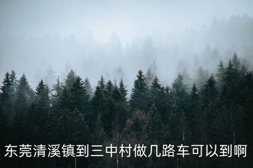 東莞清溪鎮(zhèn)到三中村做幾路車可以到啊