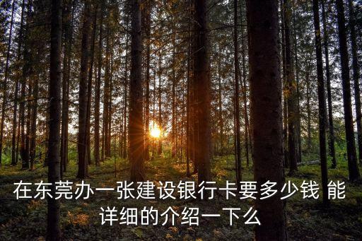 在東莞辦一張建設銀行卡要多少錢 能詳細的介紹一下么
