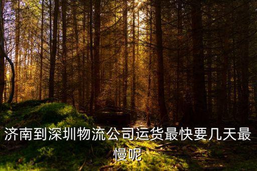 濟(jì)南到深圳物流公司運貨最快要幾天最慢呢