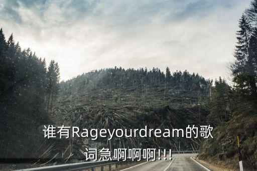 誰有Rageyourdream的歌詞急啊啊啊!!!