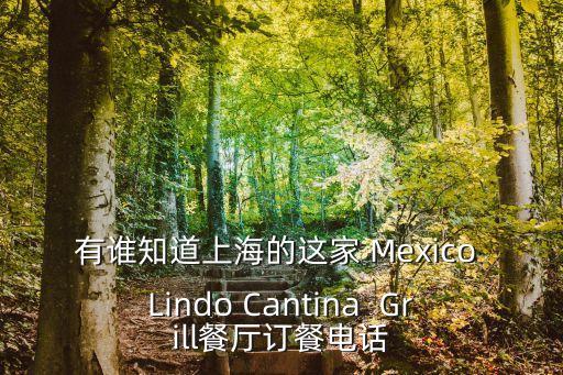 上海市長寧區(qū)虹梅路3911號，有誰知道上海的這家 Mexico Lindo Cantina  Grill餐廳訂餐電話