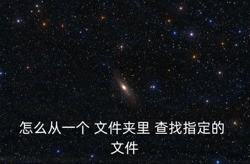 怎么從一個 文件夾里 查找指定的 文件
