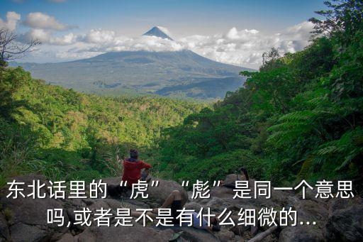 東北話里的“虎”“彪”是同一個意思嗎,或者是不是有什么細微的...
