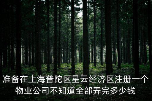 準(zhǔn)備在上海普陀區(qū)星云經(jīng)濟(jì)區(qū)注冊(cè)一個(gè)物業(yè)公司不知道全部弄完多少錢(qián)