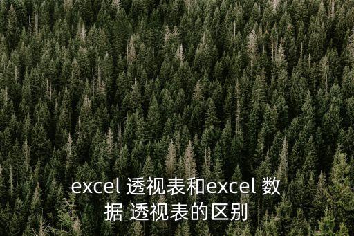 數據透視表是什么,Excel數據透視表是什么
