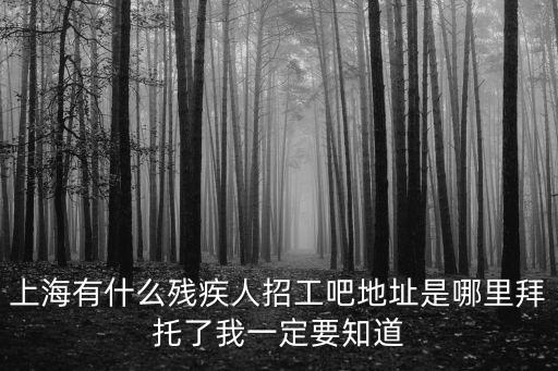 上海有什么殘疾人招工吧地址是哪里拜托了我一定要知道
