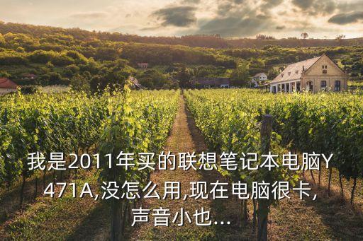 我是2011年買的聯想筆記本電腦Y471A,沒怎么用,現在電腦很卡,聲音小也...