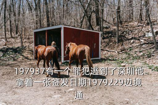 197937有一個(gè)罪犯逃到了深圳他拿著一張簽發(fā)日期1979229邊境通