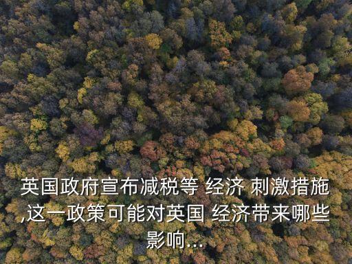 英國政府宣布減稅等 經(jīng)濟(jì) 刺激措施,這一政策可能對英國 經(jīng)濟(jì)帶來哪些影響...