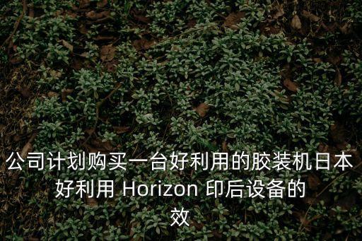 公司計劃購買一臺好利用的膠裝機日本好利用 Horizon 印后設備的效