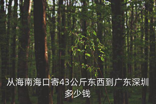 ?？诘缴钲卩]費多少，我從海南省快遞20公斤的東西來深圳要多少錢