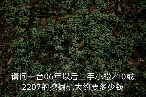 請問一臺06年以后二手小松210或2207的挖掘機大約要多少錢