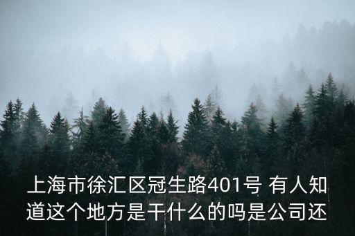 上海市徐匯區冠生路401號 有人知道這個地方是干什么的嗎是公司還