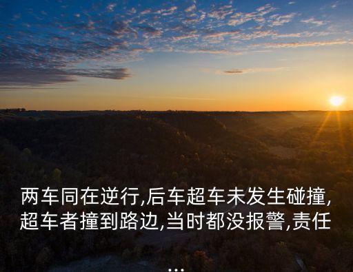 兩車同在逆行,后車超車未發(fā)生碰撞,超車者撞到路邊,當(dāng)時都沒報警,責(zé)任...