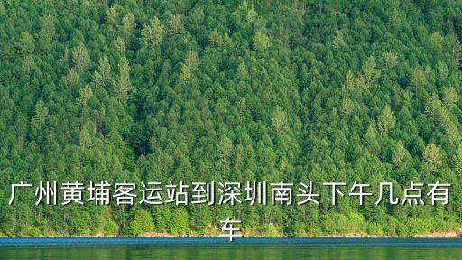 廣州黃埔客運站到深圳南頭下午幾點有車