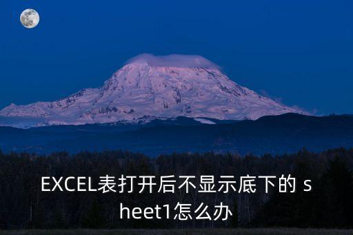 EXCEL表打開后不顯示底下的 sheet1怎么辦