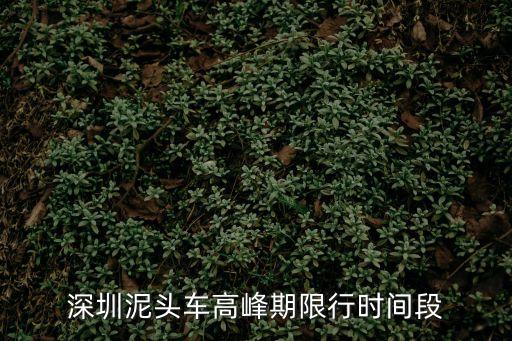 深圳泥頭車高峰期限行時間段
