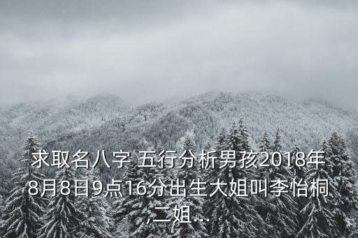 求取名八字 五行分析男孩2018年8月8日9點(diǎn)16分出生大姐叫李怡桐,二姐...