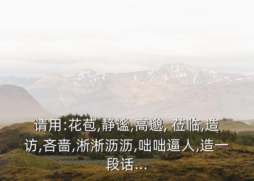 請用:花苞,靜謐,高邈, 蒞臨,造訪,吝嗇,淅淅瀝瀝,咄咄逼人,造一段話...
