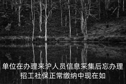 單位在辦理來滬人員信息采集后忘辦理招工社保正常繳納中現(xiàn)在如