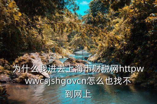 上海市松江稅務(wù)網(wǎng)站，為什么我進(jìn)去上海市財(cái)稅網(wǎng)httpwwwcsjshgovcn怎么也找不到網(wǎng)上