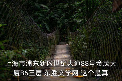 上海市浦東新區世紀大道88號金茂大廈B6三層 東勝文學網 這個是真